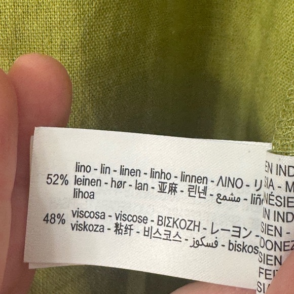 NWT Zara Light Green Casual Linen Shirt - Picture 4 of 6